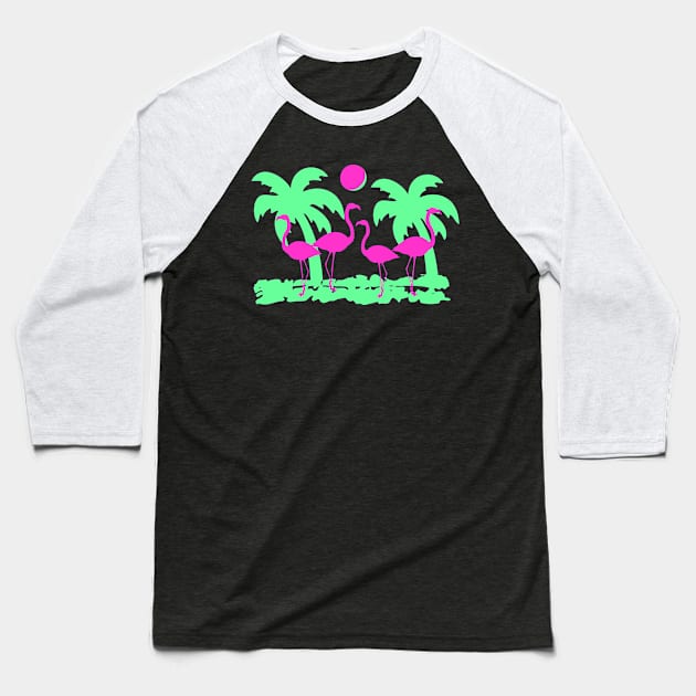 Pink Flamingos Baseball T-Shirt by Flippin' Sweet Gear